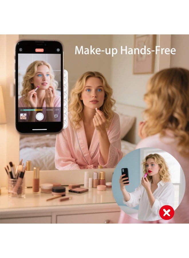 Silicone Double-Sided Suction Phone Grip Detachable Mount - Car Dashboard/Shower Phone Holder, Hands-Free For Selfies u0026 Videos, TikTok, ASMR, Yoga - iphone u0026 Android Compatible - Image 2