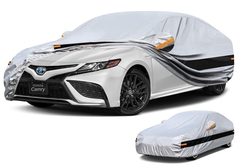 Holthly 10 Layers Car Cover Custom Fit for Toyota Camry 19962024 Waterproof All Weather for Automobiles Outdoor Full Cover Rain Sun UV ProtectionSilver