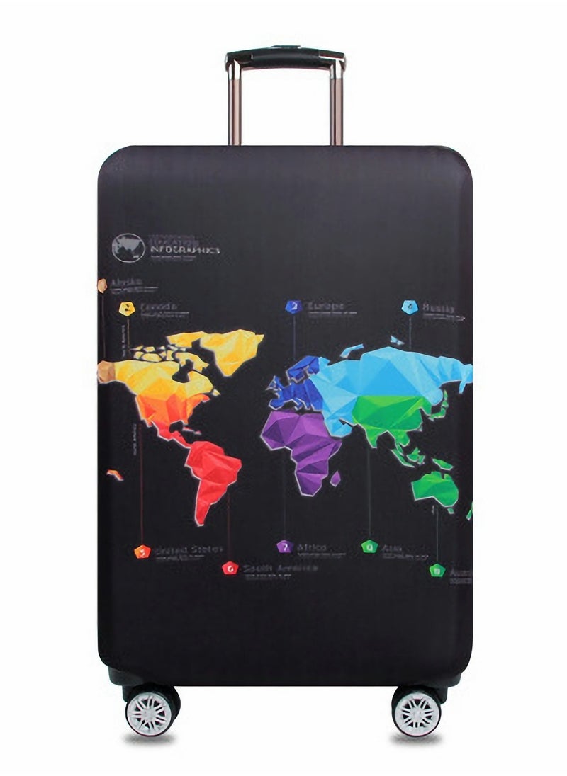 Generic Luggage Cover, Water-Washable Suitcase Cover, Spandex Elastic Anti Scratch Luggage Protective Covers for 26-28 Inch Trolley Case for Business Trip School Daily Usin (Map)  - Image 1