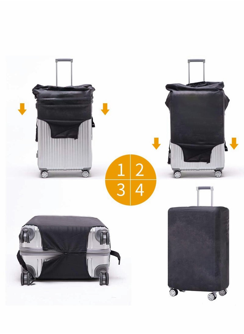 Generic Luggage Cover, Water-Washable Suitcase Cover, Spandex Elastic Anti Scratch Luggage Protective Covers for 26-28 Inch Trolley Case for Business Trip School Daily Usin (Map)  - Image 4
