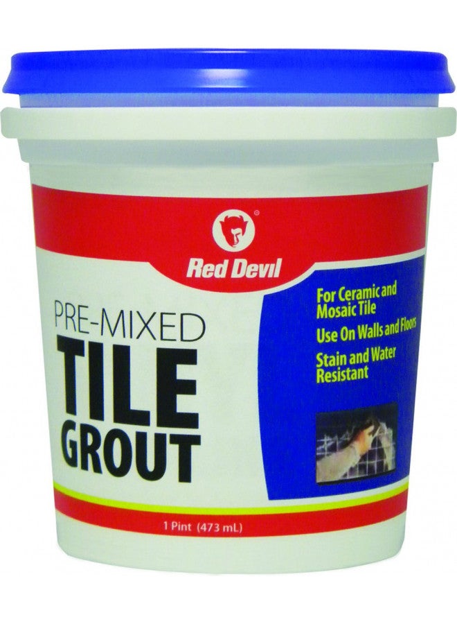 Red Devil 0428 Pre-Mixed Tile Grout, 1 Pint, White