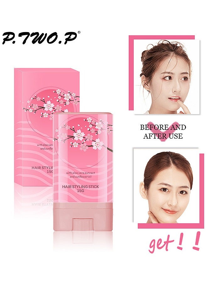 P.TWO.P Hair Wax Stick, Hair Finishing Stick, Hair Mascara For Flyaway Tamer, Fly Away Hair Tamer Stick For Enhance Gloss Of Hair, Anti Frizz Broken Hair Baby Hair Flash Moment Flyaway Stick, Non-Greasy - Image 1