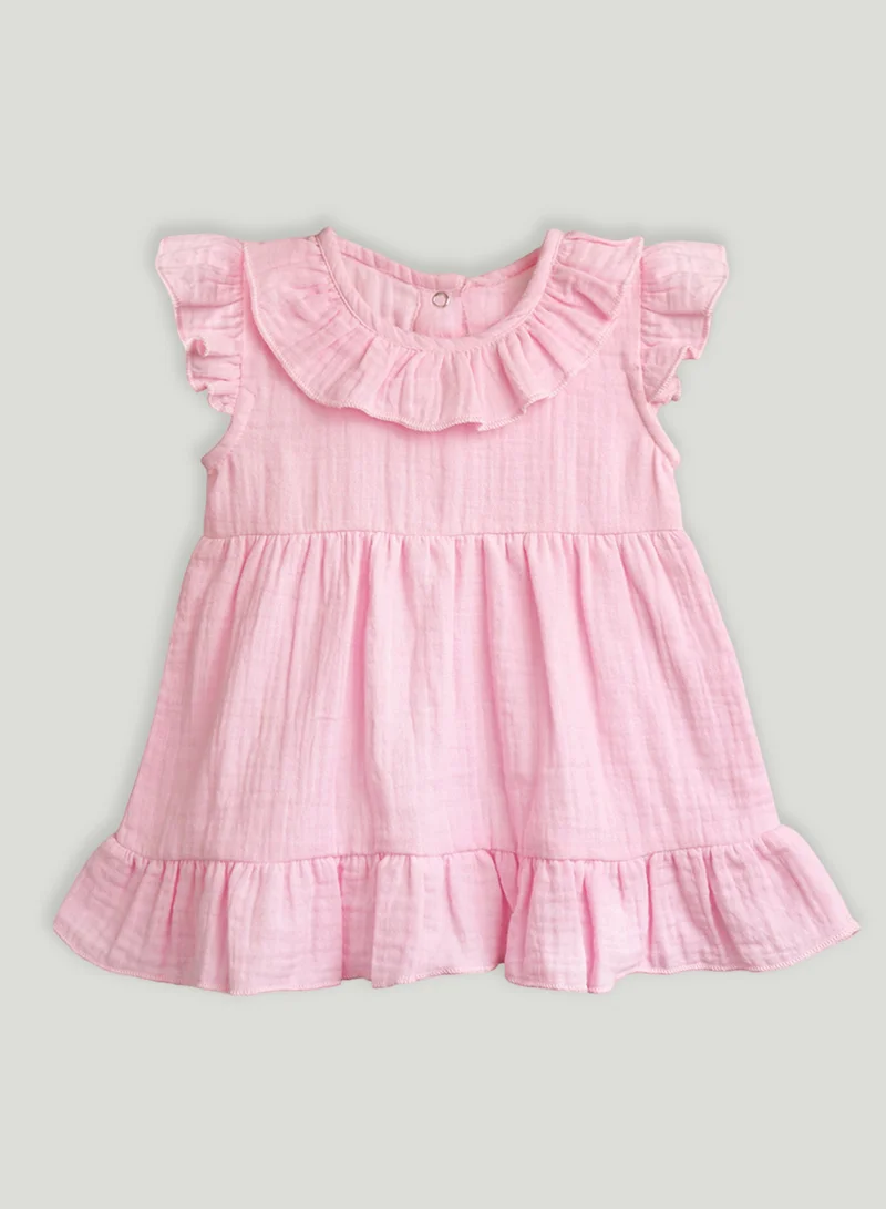Luay Blue Baby Girls Midi/Knee Frocks - Cute & Trendy Summer Dress | 100% Linen Fabric | Perfect Birthday Gift for Women | Best Price UAE