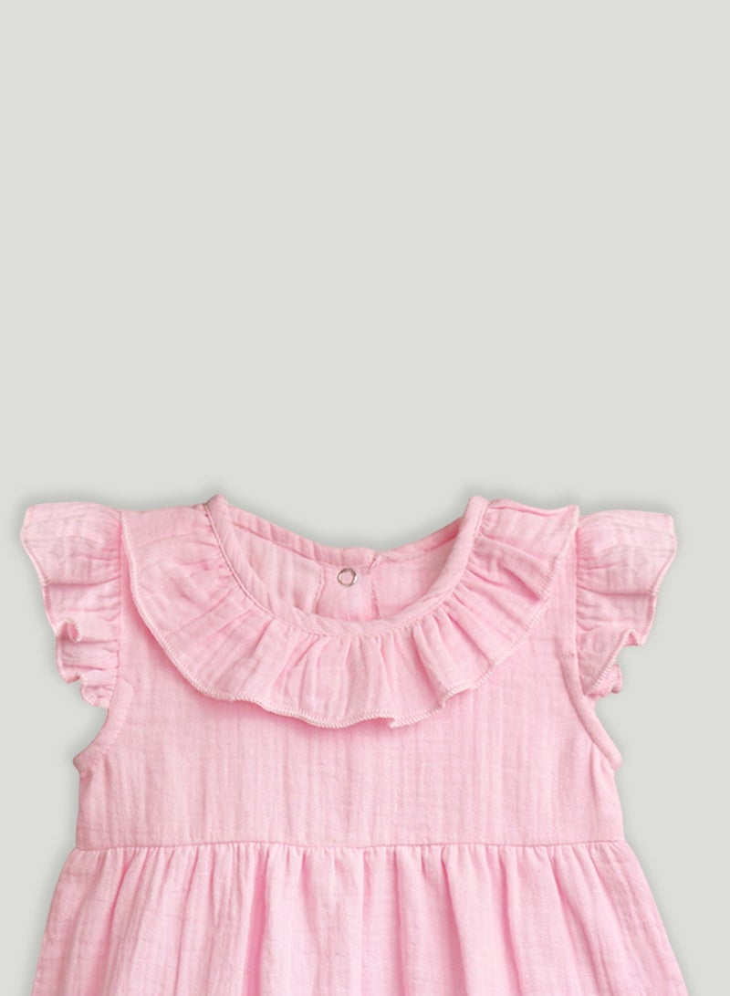 LUAY Baby Girls Midi/Knee Frocks - Cute & Trendy Summer Dress | 100% Linen Fabric | Perfect Birthday Gift - Image 4