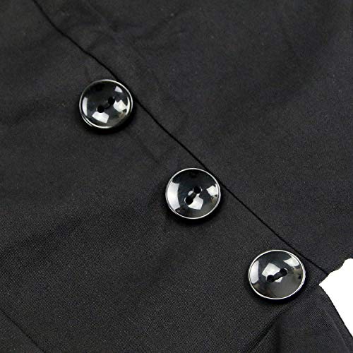 KILLREAL Women's Sleeveless Vintage Rockabilly Polka Dot Cocktail Party Dress Black Medium - Image 5