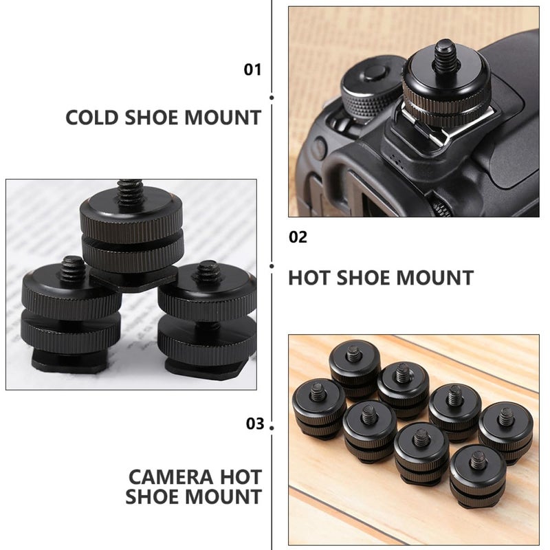 Aluminum Alloy Hot Shoe Mount Adapter Tripod Screw Flash Cold Shoe for DSLR Camera - Image 4