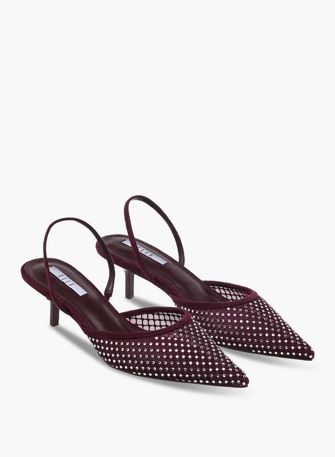 Elle Women Kitten Heel Slingback Shoes - Image 3