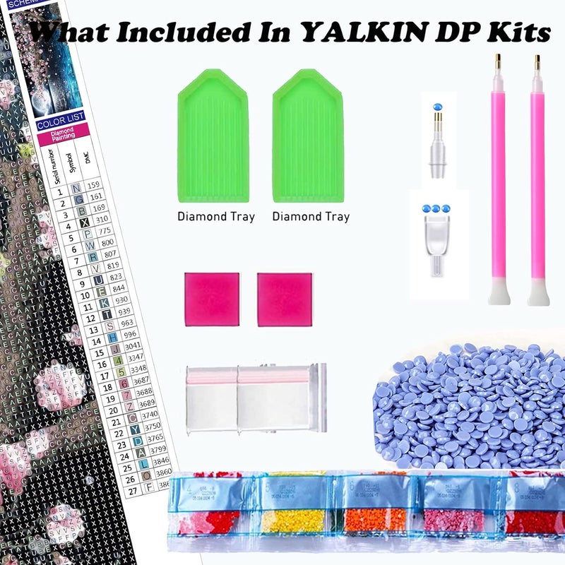 YALKIN YALKIN 315 x 157 inch DIY 5D Large Christmas Diamond Art Kits for Adults Moon Tree Full Round Drill Diamond Painting Kits Ornament Craft Gems Paint by Number for Home Wall Decor Relax Gift - Image 3
