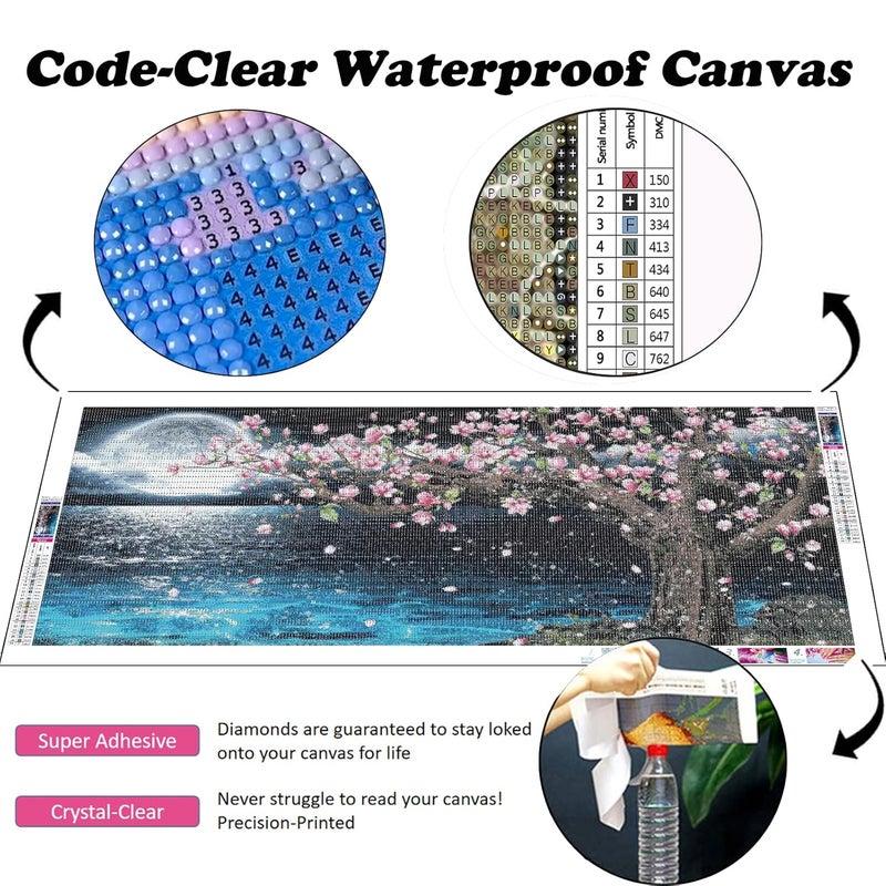 YALKIN YALKIN 315 x 157 inch DIY 5D Large Christmas Diamond Art Kits for Adults Moon Tree Full Round Drill Diamond Painting Kits Ornament Craft Gems Paint by Number for Home Wall Decor Relax Gift - Image 5