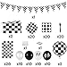 BeYumi 127Pack Race Car Checkered Party Supplies Decoration Kit Including Banner Pennant Balloons Tablecloth Tableware Goodies Gift Bags Black and White Party Decorations Pack Serves 20 Guests - Image 4