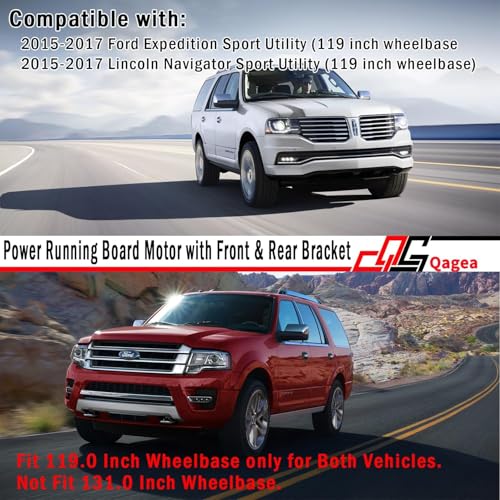 Qagea Power Running Board Motor Assembly with Front & Rear Bracket -Left Driver Side- Fit for 2015-2017 Ford Expedition & Lincoln Navigator, Fit 119.0 Inch Wheelbase, Replace FL7Z-16A507-A & 7L7Z16A507C - Image 2