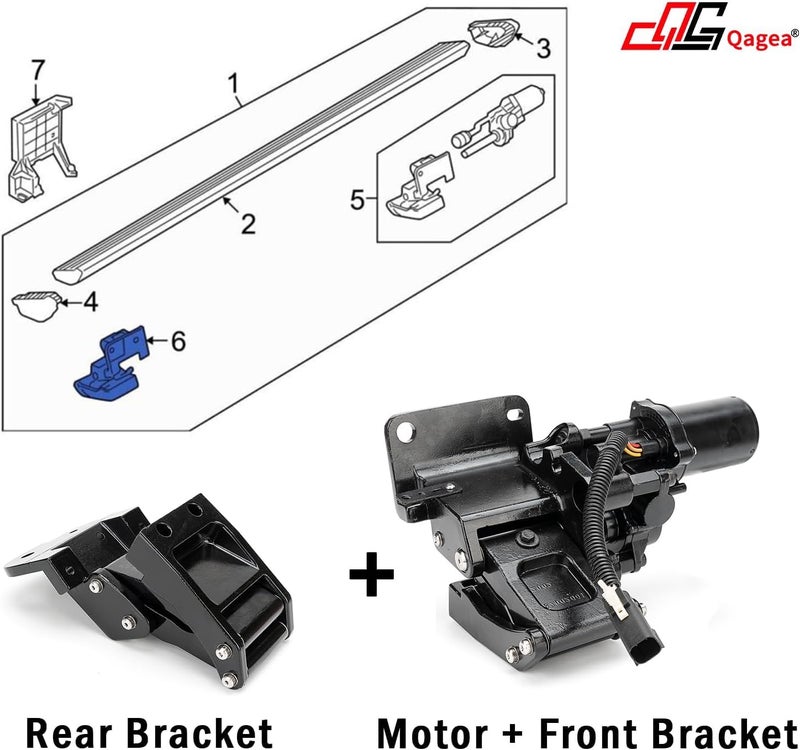Qagea Power Running Board Motor Assembly with Front & Rear Bracket -Left Driver Side- Fit for 2015-2017 Ford Expedition & Lincoln Navigator, Fit 119.0 Inch Wheelbase, Replace FL7Z-16A507-A & 7L7Z16A507C - Image 3