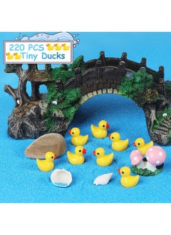 JIUZHU JIUZHU 220 Pcs Mini Resin Duck Christmas Miniature Figure Landscape Aquarium DIY Birthday Party Decoration Bonsai Interior Decoration Fairy Hide and Seek Prank  - Image 4