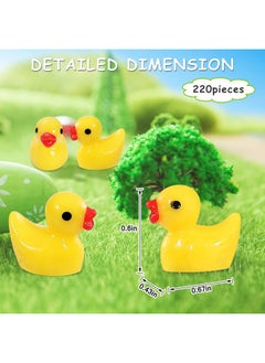 JIUZHU JIUZHU 220 Pcs Mini Resin Duck Christmas Miniature Figure Landscape Aquarium DIY Birthday Party Decoration Bonsai Interior Decoration Fairy Hide and Seek Prank  - Image 2