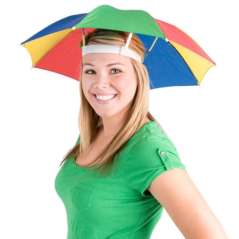 Infispace Men's & Women's Cap Headwear Umbrella Hat for Outdoor Sun Rain Protection (21 inches) (Pack of 1) - Image 1