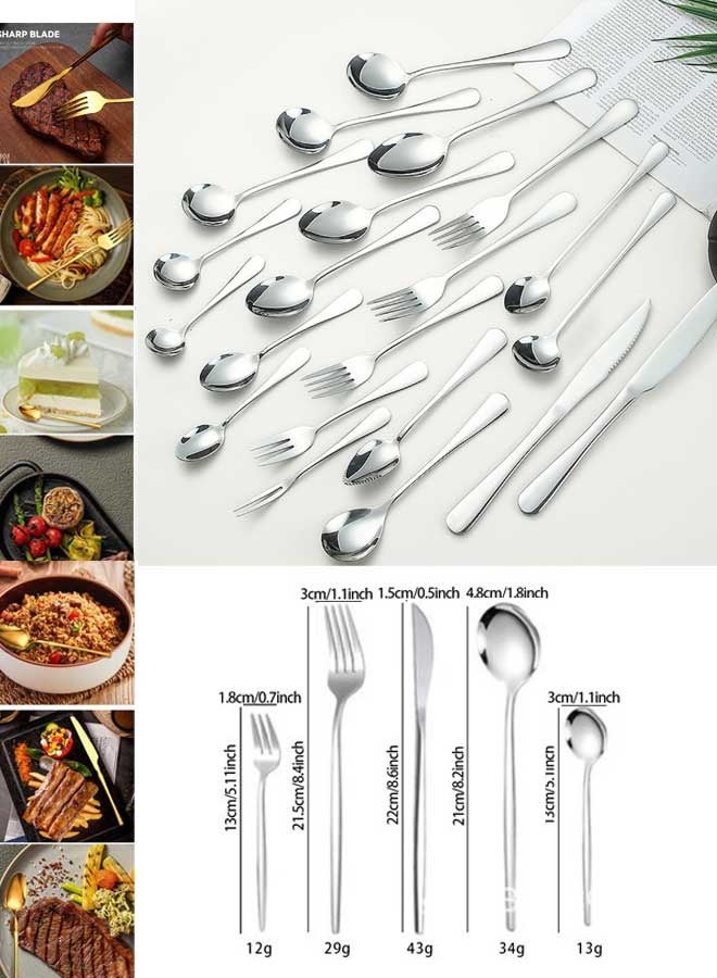 30-Piece Stainless Steel Cutlery Set Sliver  - Image 2