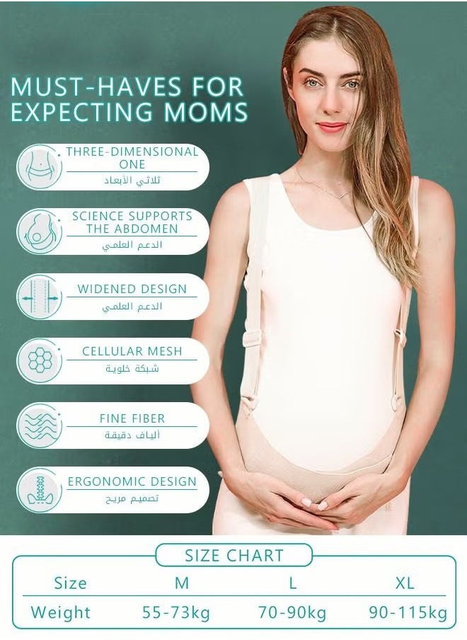 bbet Breathable Maternity Belt, Abdominal Binder， Adjustable Belly Bands and Supports, Pregnancy Belts with Shoulder Straps and Back Support  - Image 2