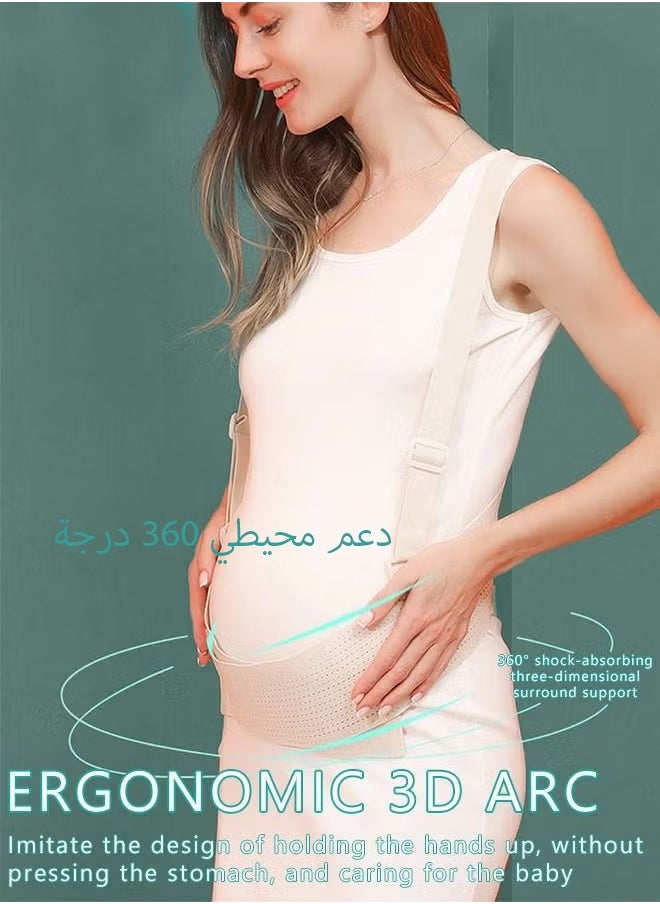bbet Breathable Maternity Belt, Abdominal Binder， Adjustable Belly Bands and Supports, Pregnancy Belts with Shoulder Straps and Back Support  - Image 5