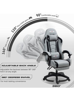 VINNYSEN Gaming Chair Computer Chair Ergonomic High Back Fabric Gaming Chair Tilt and Height Adjustable Computer Chair with Neck and Massaging Lumbar Support for Office or Gaming  - Image 5