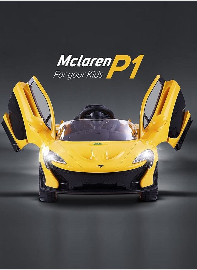 BAYBEE Licensed McLaren Rechargeable Battery Operated Car For Kids Ride On Baby Car With Remote Music Led Light Kids Car Electric Car Battery Operated Ride On Car For Kids 2 To 6 Years Boys Girls Yellow  - Image 2
