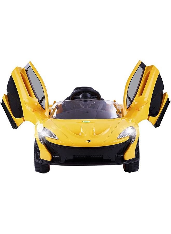 BAYBEE Licensed McLaren Rechargeable Battery Operated Car For Kids Ride On Baby Car With Remote Music Led Light Kids Car Electric Car Battery Operated Ride On Car For Kids 2 To 6 Years Boys Girls Yellow  - Image 1
