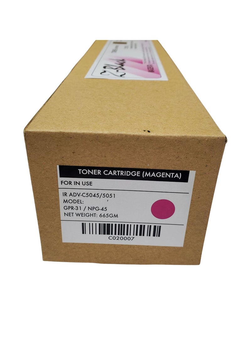 Z-Black Compatible Toner Cartridge for Canon IR Advance C-5045 / 5051 / 5250 / 5255 / NPG45 / GPR30 / C-EXV28 ( MAGENTA ) - Image 2