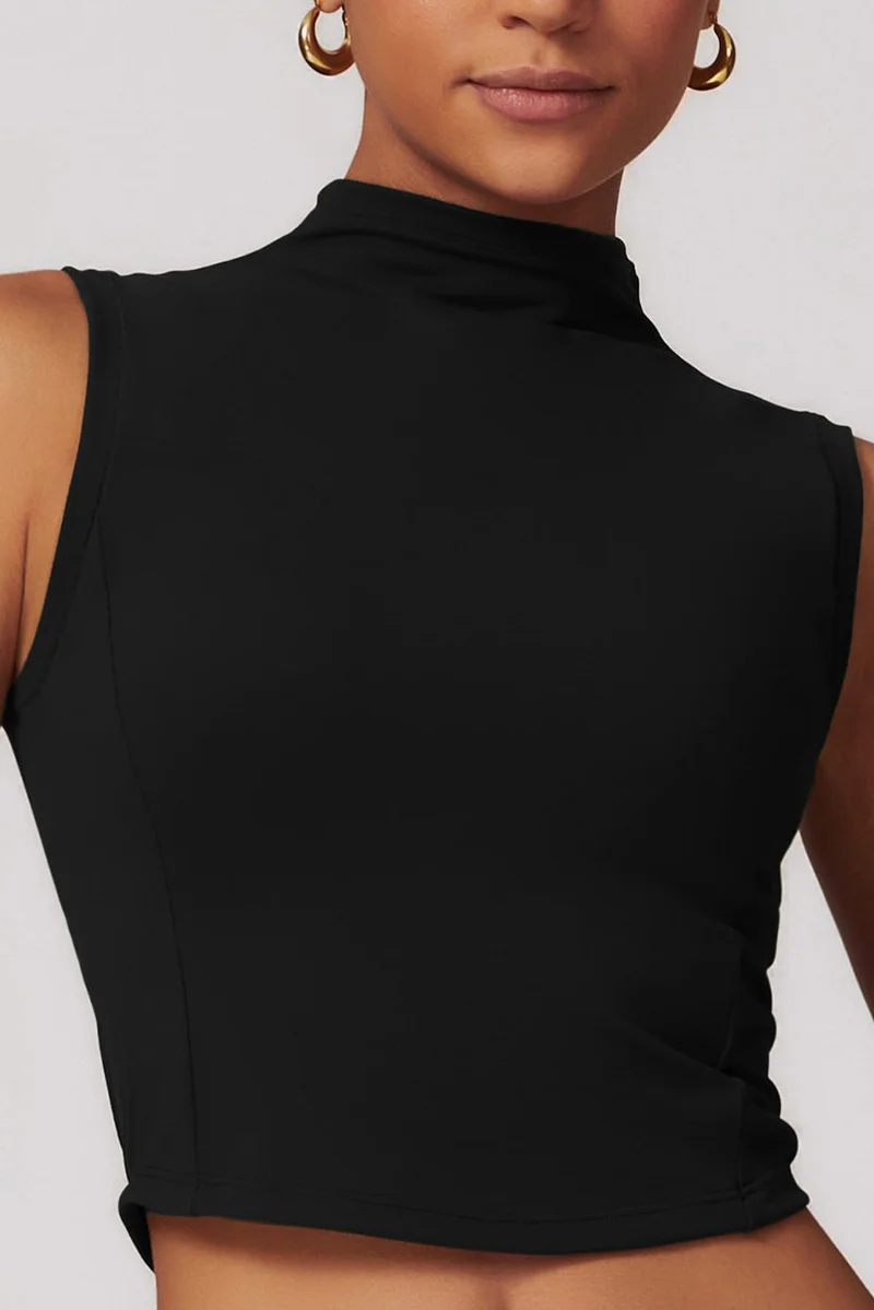 SVL Women's Top with Built-In Bra and Removable Pads – Black – SVL