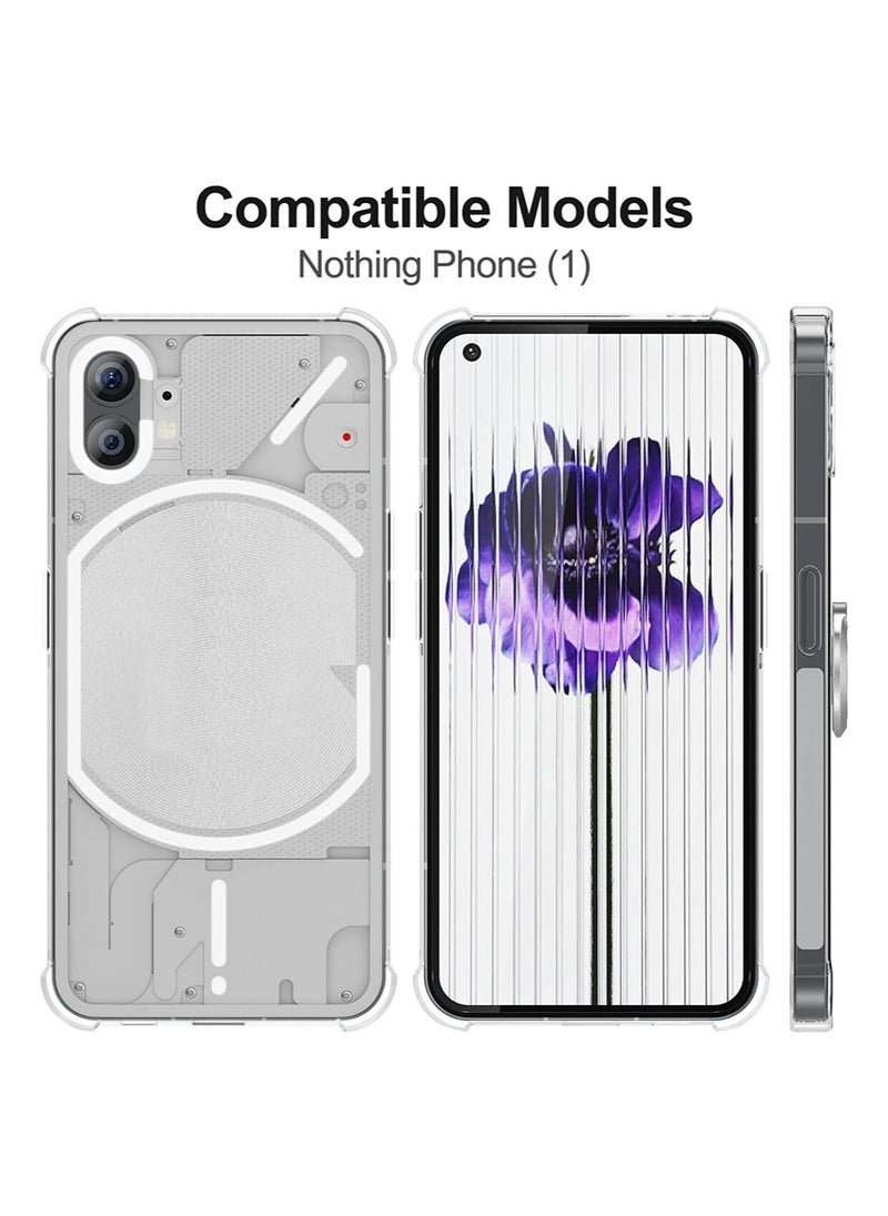 Raxoom Nothing Phone 1 Case with 2 Pack Tempered Glass Screen Protector, Crystal Clear TPU Silicone Case with Airbag Corners, Drop Protection Cover - Image 5