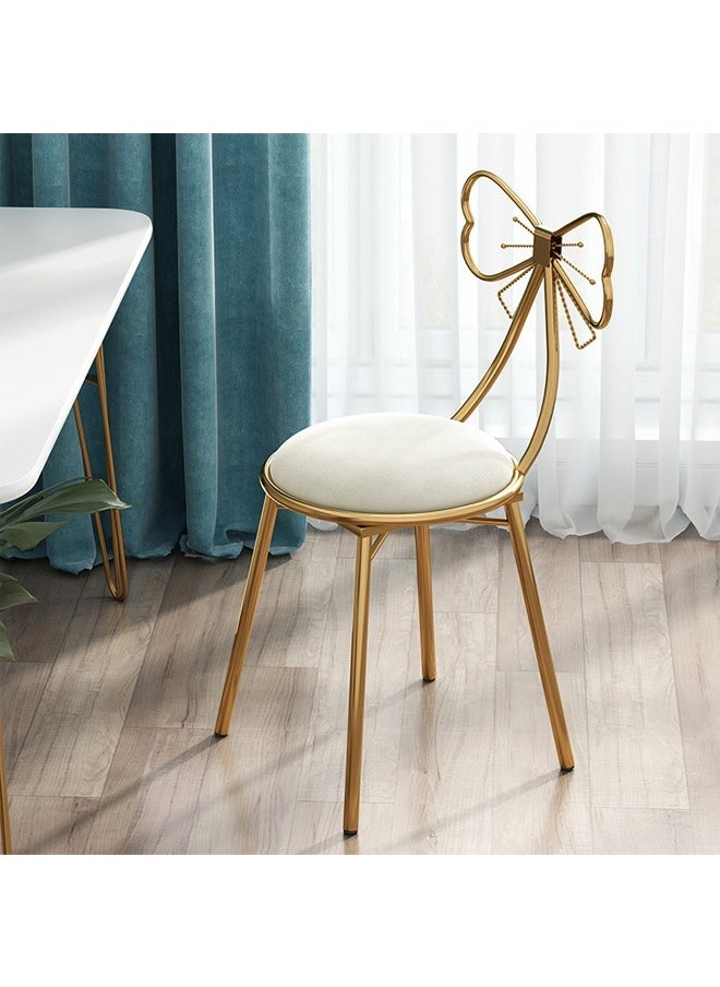 KLNAMAEAAN Butterfly Bow Tie Vanity Chair Velvet Cushion Metal Frame  - Image 2