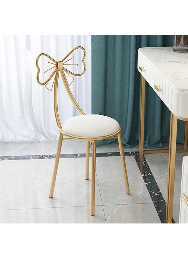 KLNAMAEAAN Butterfly Bow Tie Vanity Chair Velvet Cushion Metal Frame  - Image 1