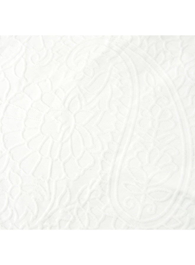 السرعوف الذهبية ستارة حمام من نسيج القطن الفاخر GOLD MANTIS مقاس 72 × 72 بوصة - ستارة حمام ناعمة وخالية من التجاعيد وصديقة للبيئة مع فتحات أزرار معززة لسهولة التركيب (بيزلي ماتيلاس (أبيض)) - Image 4