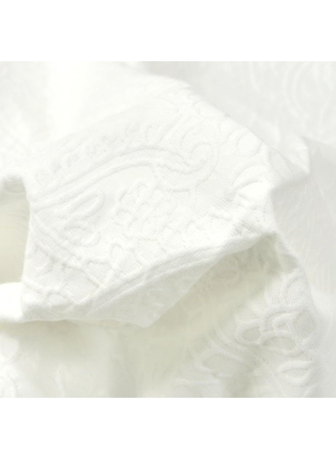 السرعوف الذهبية ستارة حمام من نسيج القطن الفاخر GOLD MANTIS مقاس 72 × 72 بوصة - ستارة حمام ناعمة وخالية من التجاعيد وصديقة للبيئة مع فتحات أزرار معززة لسهولة التركيب (بيزلي ماتيلاس (أبيض)) - Image 5