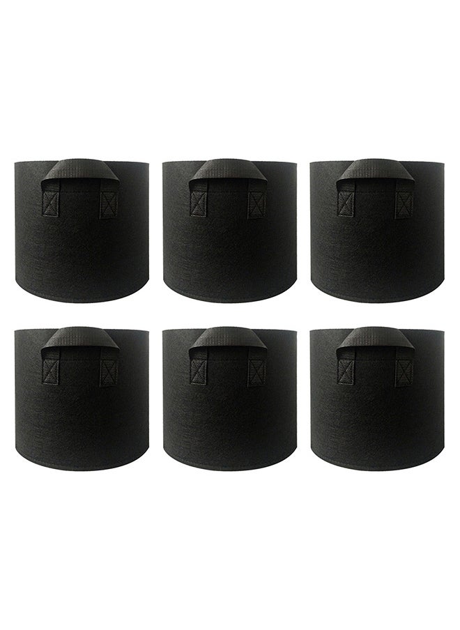 Loquat 6Pcs Plant Bags 5 Gallon Black Non-Woven Fabric with Handle Garden Grow Pot black 28.00 * 5.00 * 26.00cm  - Image 1