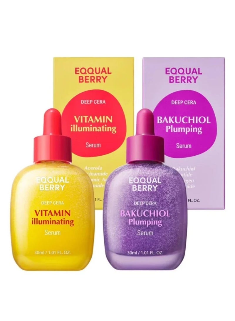 إيكوالبيري مجموعة ايكوالبيري المتكاملة لتجديد وإشراق البشرة – سيروم باكوتشيول 30 مل + سيروم فيتامين C 30 مل - Image 1