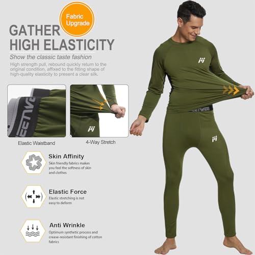 MEETWEE Men's Long Sleeves, Green, M - Image 4