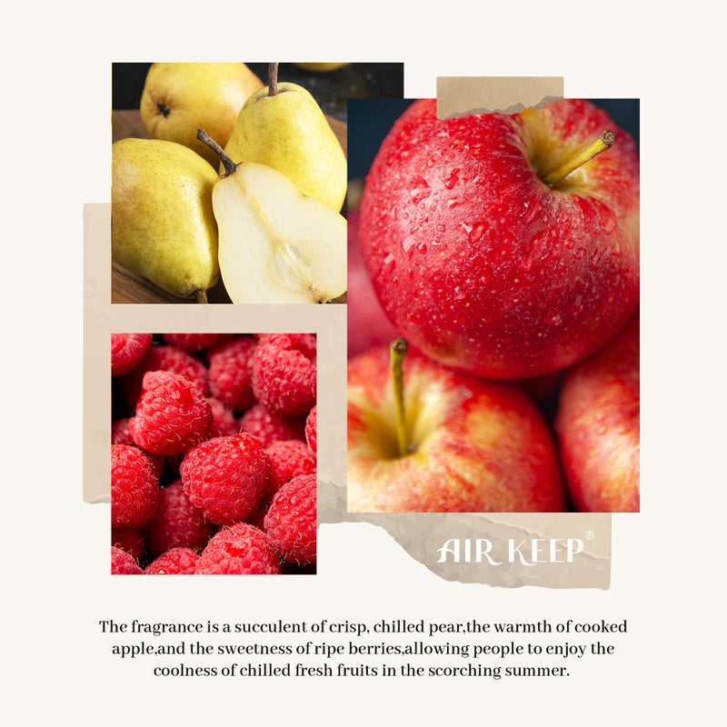 Airkeep Flower Reed Diffusers Set, 5.07 oz Pear/Apple/Berry Scented Oil Diffuser with 8 Reed Sticks, Home Fragrance Diffuser Gift Set for Bathroom & Office Decor 150ml - Image 5