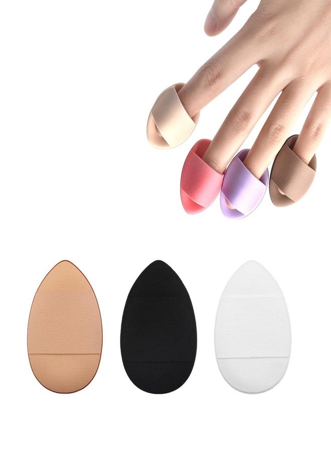 UNMEPOINT Finger Puff, 3 Pcs Mini Makeup Puff,Suitable For Foundation, Concealer, Eye Shadow,Beauty Makeup Tools (3 Color 1 Set) - Image 2