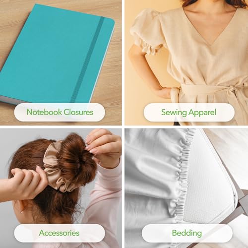 Mandala Crafts 3mm 50 Yds Roll of Navy Blue Elastic Bands for Sewing - 1/8 Flat Elastics Cord - 1 8 Inch Braided Stretch Straps for Crafting - Image 5