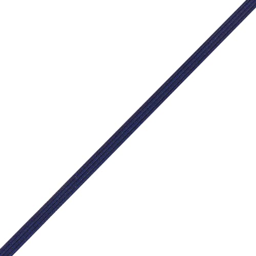 Mandala Crafts 3mm 50 Yds Roll of Navy Blue Elastic Bands for Sewing - 1/8 Flat Elastics Cord - 1 8 Inch Braided Stretch Straps for Crafting - Image 3