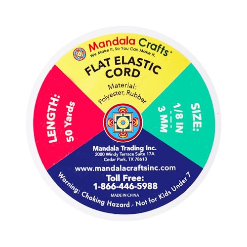 Mandala Crafts 3mm 50 Yds Roll of Navy Blue Elastic Bands for Sewing - 1/8 Flat Elastics Cord - 1 8 Inch Braided Stretch Straps for Crafting - Image 4