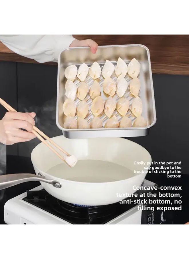 3pcs White Stainless Steel Baking Trays with Lids Nonstick Easy Clean Rectangular for Roasting - Image 5