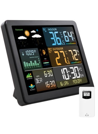 Weather Station Wireless Indoor Outdoor Thermometer, Color Display Digital Weather Thermometer with Atomic Clock, Barometric Pressure, Forecast Station with Adjustable Backlight - pzsku/Z28FC5C91156E37238EB0Z/45/_/1720602534/c08f30c4-ec69-4eba-bd8f-451630729ade