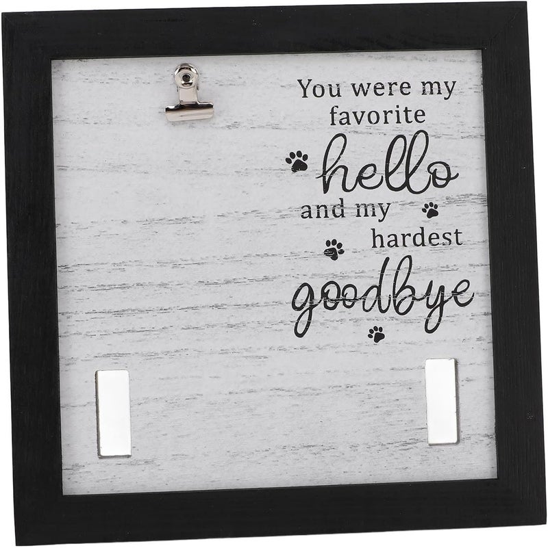 Zunate Pet Memorial Picture Frame for Tabletop Desk, Handcrafted Wooden Keepsake Display with Collar Placement Design for Dog or Cat Memory, 23x23cm Square - Image 1