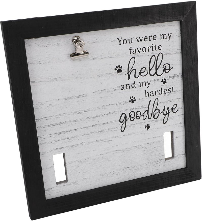 Zunate Pet Memorial Picture Frame for Tabletop Desk, Handcrafted Wooden Keepsake Display with Collar Placement Design for Dog or Cat Memory, 23x23cm Square - Image 3