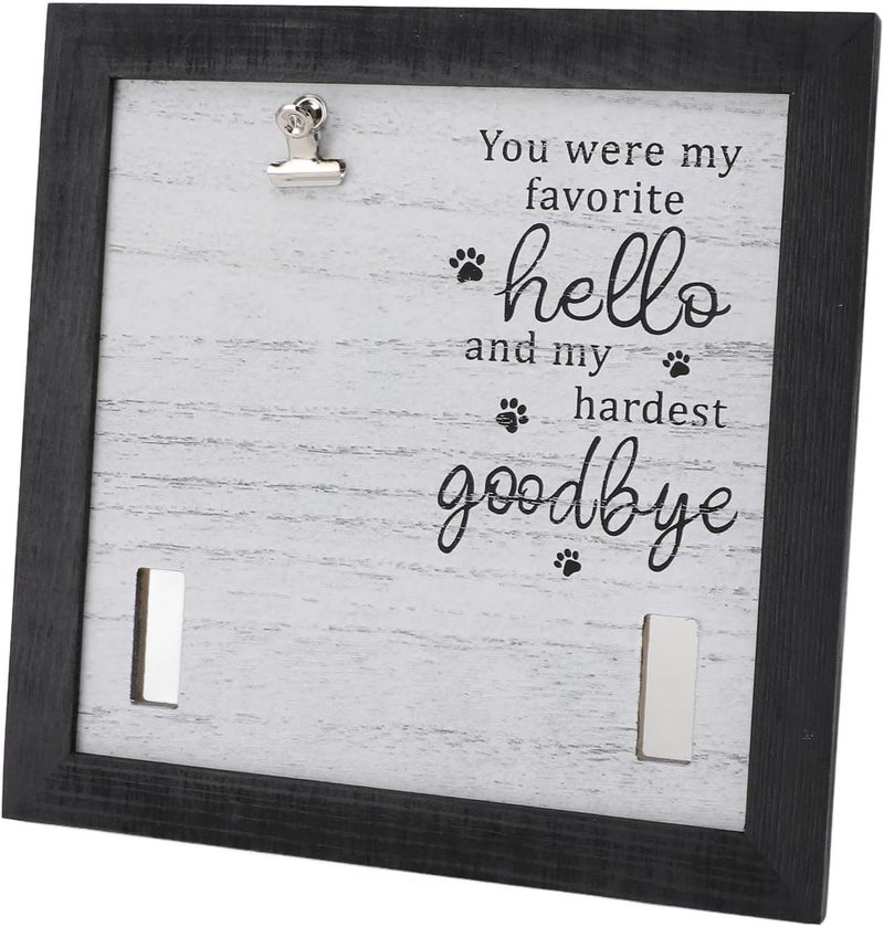 Zunate Pet Memorial Picture Frame for Tabletop Desk, Handcrafted Wooden Keepsake Display with Collar Placement Design for Dog or Cat Memory, 23x23cm Square - Image 2
