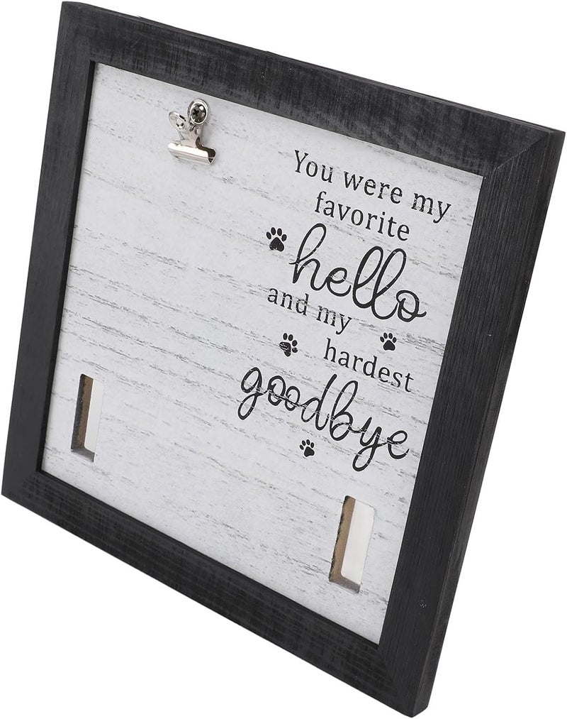 Zunate Pet Memorial Picture Frame for Tabletop Desk, Handcrafted Wooden Keepsake Display with Collar Placement Design for Dog or Cat Memory, 23x23cm Square - Image 5