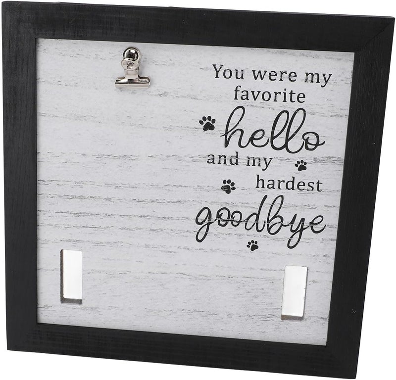 Zunate Pet Memorial Picture Frame for Tabletop Desk, Handcrafted Wooden Keepsake Display with Collar Placement Design for Dog or Cat Memory, 23x23cm Square - Image 4