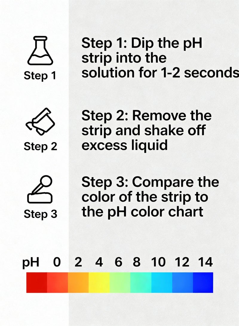 80 قطعة لشرائط اختبار الرقم الهيدروجيني (pH) للنطاق الكامل - ورقة ليتموس شاملة لاختبار الماء واللعاب والبول والتربة - Image 3