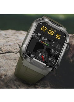 Generic MK66 Military Smartwatch with Bluetooth Call, Waterproof Smart Sport Watches Rugged Outdoor Men's Watch for iPhone Android Smartwatch with Heart Rate Monitor (Green)  - Image 2