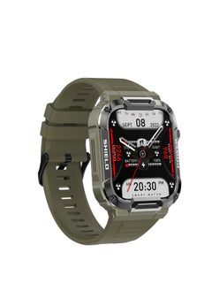 Generic MK66 Military Smartwatch with Bluetooth Call, Waterproof Smart Sport Watches Rugged Outdoor Men's Watch for iPhone Android Smartwatch with Heart Rate Monitor (Green)  - Image 1